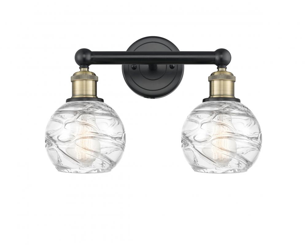 Athens Deco Swirl - 2 Light - 15 inch - Black Antique Brass - Bath Vanity Light