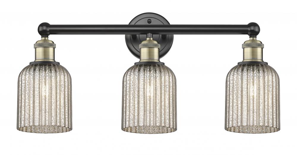 Bridal Veil - 3 Light - 23 inch - Black Antique Brass - Bath Vanity Light