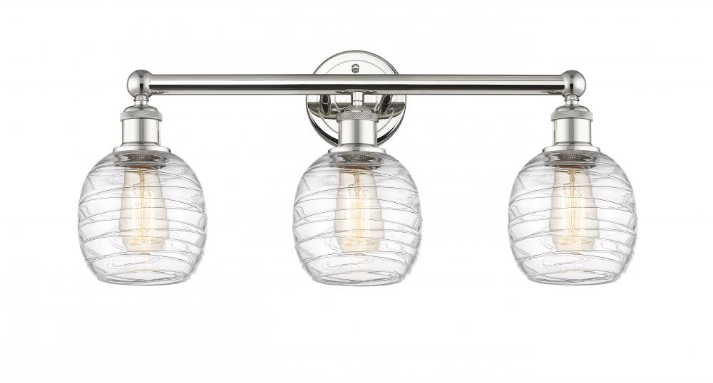 Belfast - 3 Light - 24 inch - Polished Nickel - Bath Vanity Light