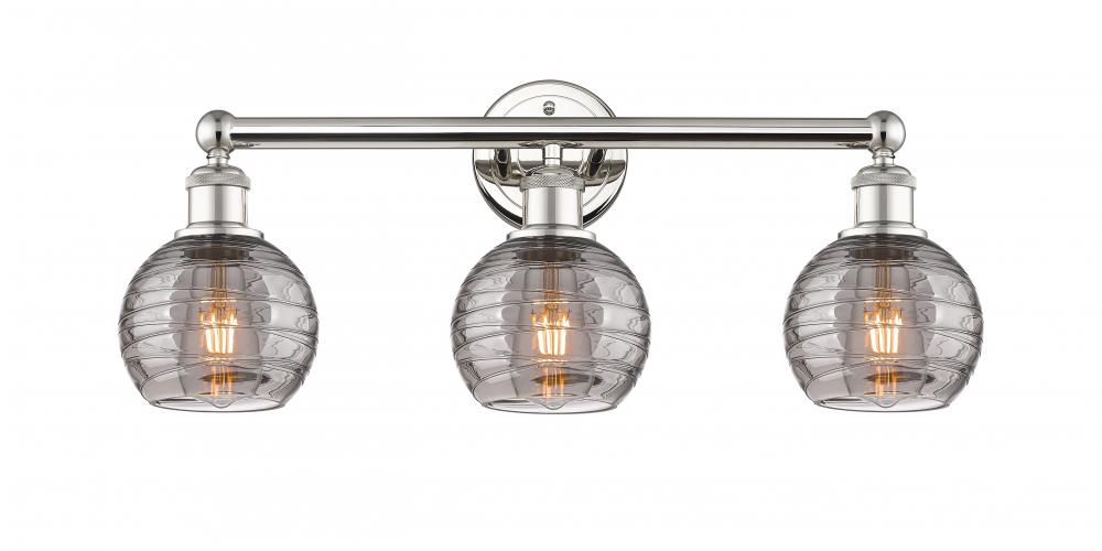 Athens Deco Swirl - 3 Light - 24 inch - Polished Nickel - Bath Vanity Light