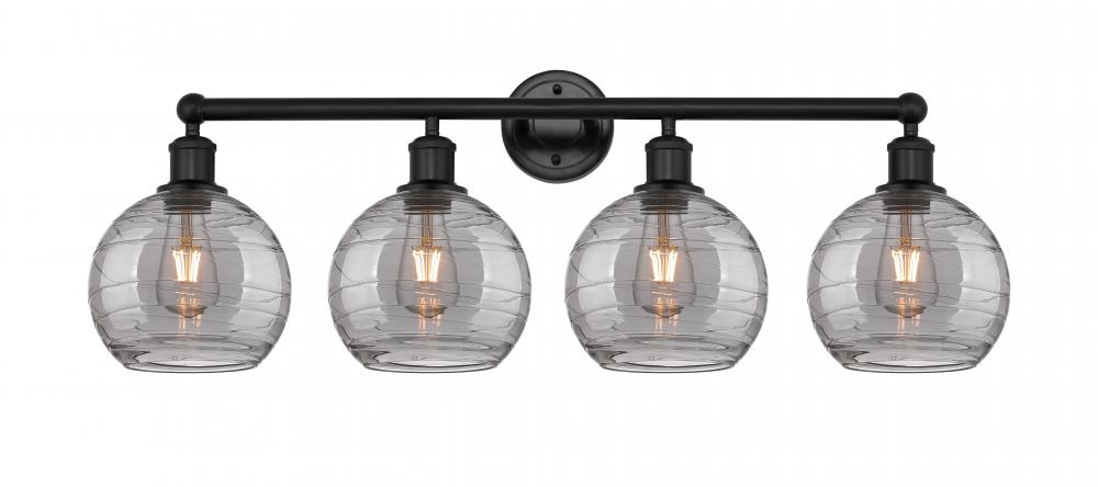 Athens Deco Swirl - 4 Light - 35 inch - Matte Black - Bath Vanity Light