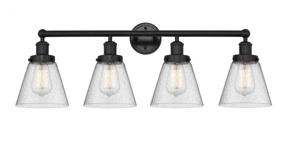 Cone - 4 Light - 33 inch - Matte Black - Bath Vanity Light