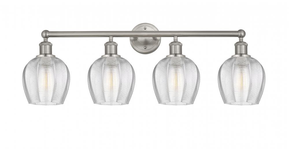 Norfolk - 4 Light - 33 inch - Brushed Satin Nickel - Bath Vanity Light