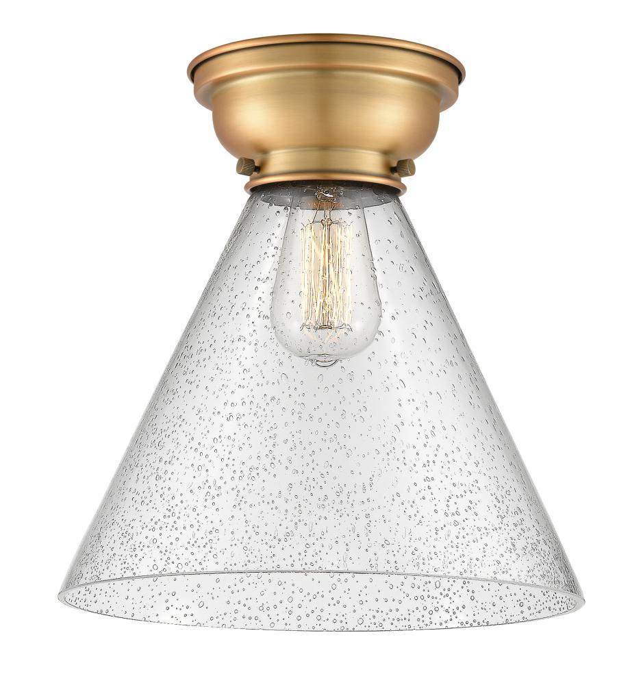 Cone - 1 Light - 12 inch - Brushed Brass - Flush Mount