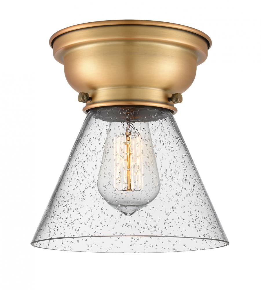 Cone - 1 Light - 8 inch - Brushed Brass - Flush Mount