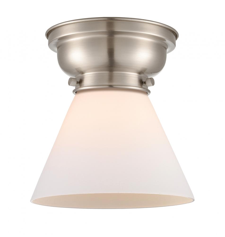 Cone - 1 Light - 8 inch - Brushed Satin Nickel - Flush Mount