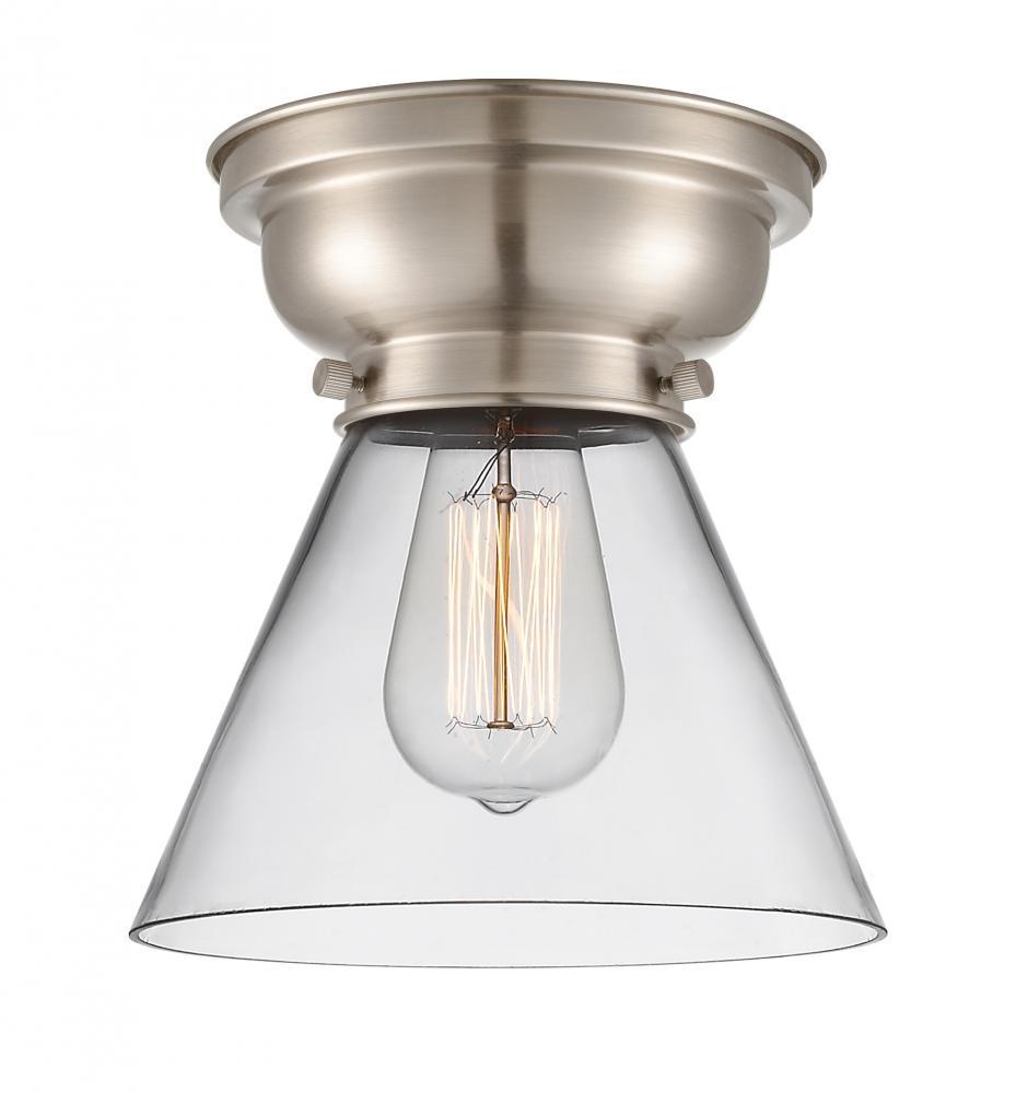 Cone - 1 Light - 8 inch - Brushed Satin Nickel - Flush Mount