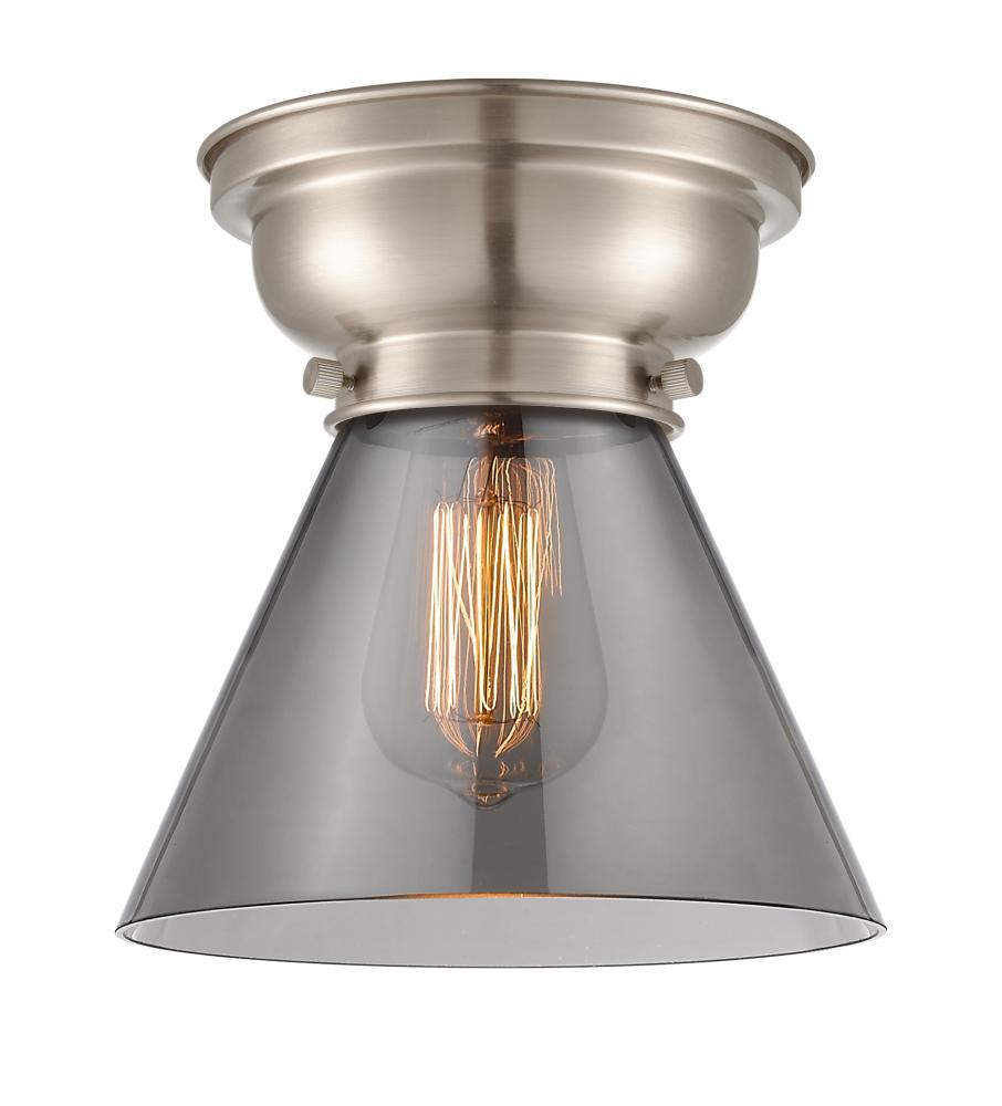 Cone - 1 Light - 8 inch - Brushed Satin Nickel - Flush Mount