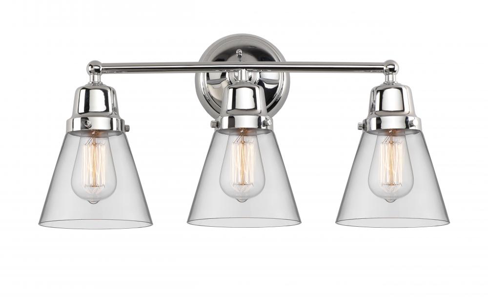 Cone - 3 Light - 22 inch - Polished Chrome - Bath Vanity Light