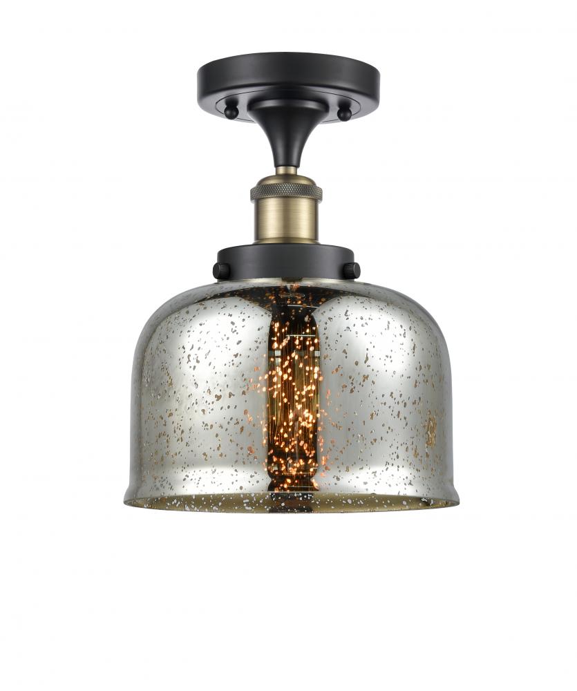 Bell - 1 Light - 8 inch - Black Antique Brass - Semi-Flush Mount