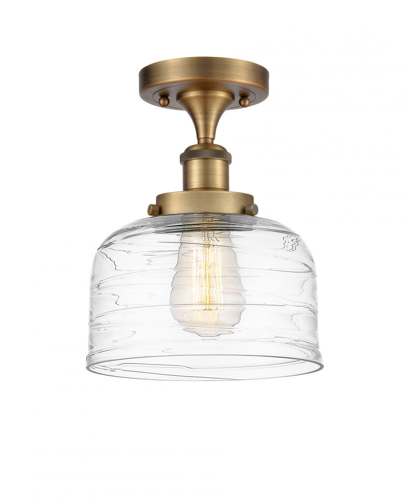 Bell - 1 Light - 8 inch - Brushed Brass - Semi-Flush Mount