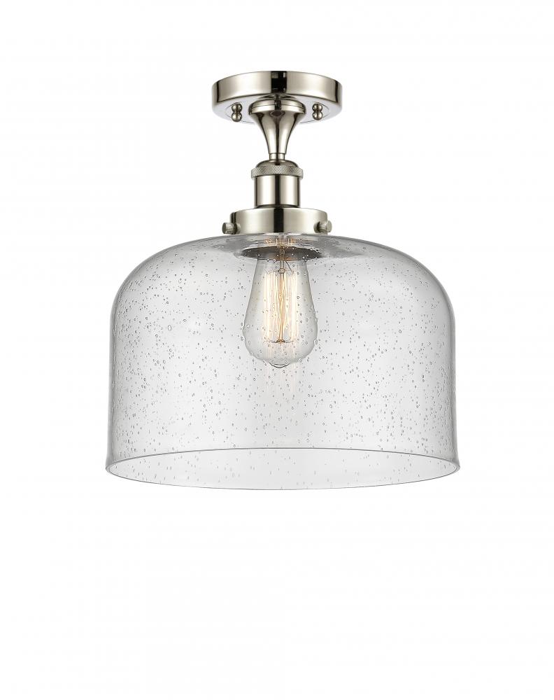 Bell - 1 Light - 12 inch - Polished Nickel - Semi-Flush Mount