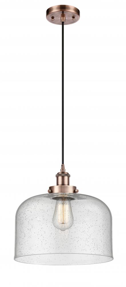 Bell - 1 Light - 12 inch - Antique Copper - Cord hung - Mini Pendant