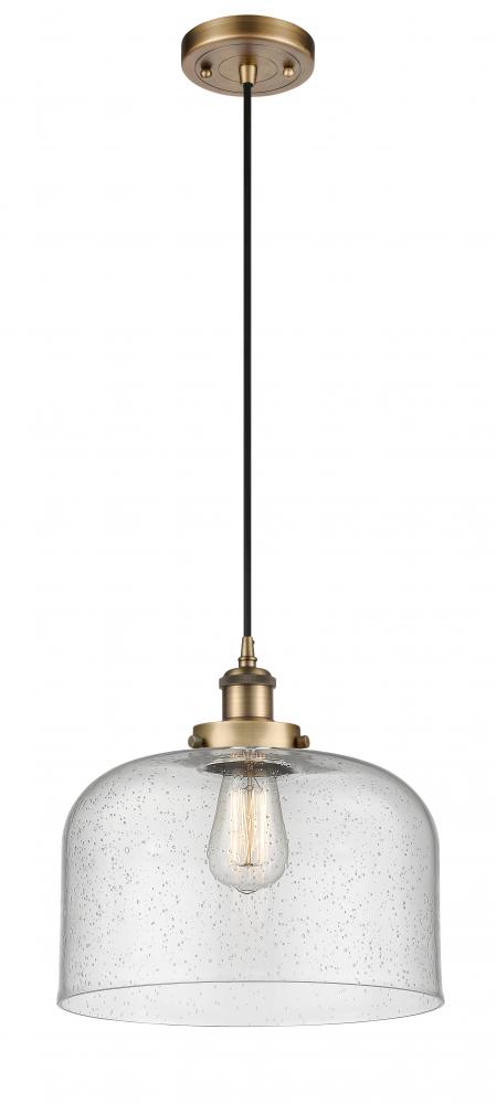 Bell - 1 Light - 12 inch - Brushed Brass - Cord hung - Mini Pendant