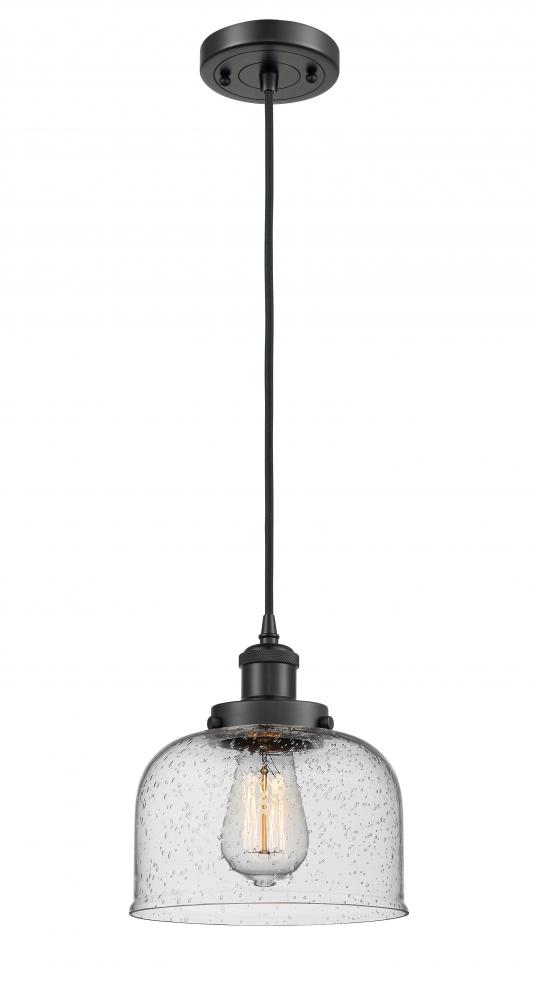 Bell - 1 Light - 8 inch - Matte Black - Cord hung - Mini Pendant