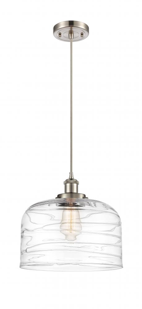 Bell - 1 Light - 12 inch - Brushed Satin Nickel - Cord hung - Mini Pendant