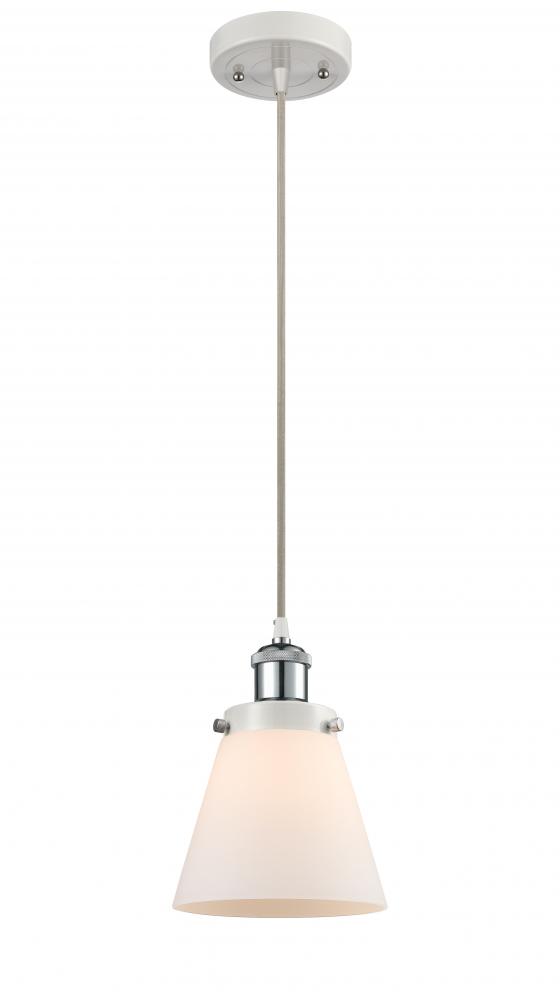 Cone - 1 Light - 6 inch - White Polished Chrome - Cord hung - Mini Pendant