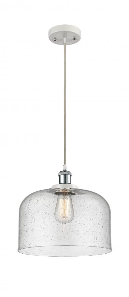 Bell - 1 Light - 12 inch - White Polished Chrome - Cord hung - Mini Pendant