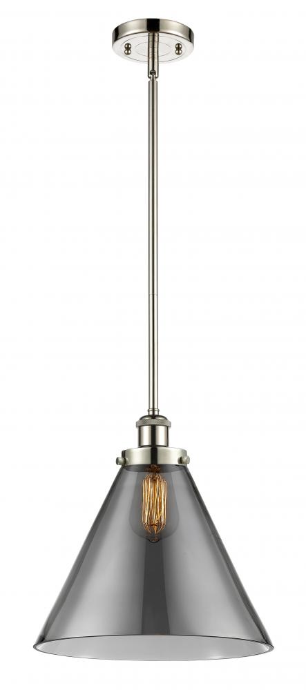 Cone - 1 Light - 12 inch - Polished Nickel - Mini Pendant