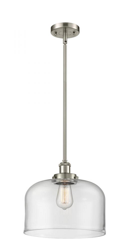 Bell - 1 Light - 12 inch - Brushed Satin Nickel - Mini Pendant