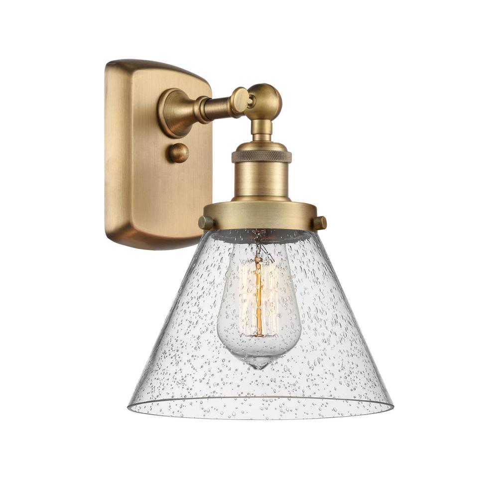 Cone - 1 Light - 8 inch - Brushed Brass - Sconce