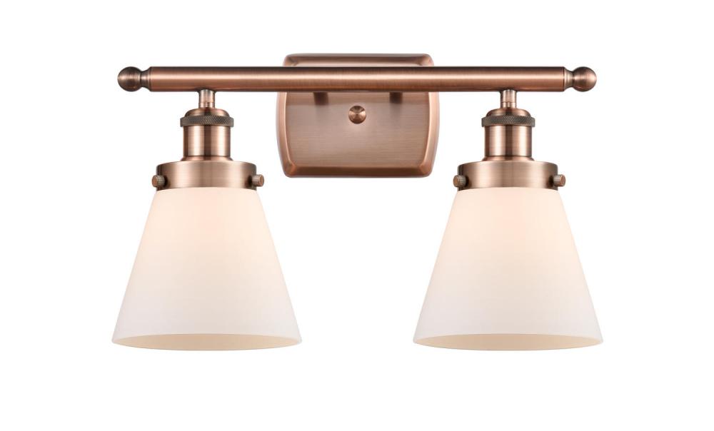 Cone - 2 Light - 16 inch - Antique Copper - Bath Vanity Light