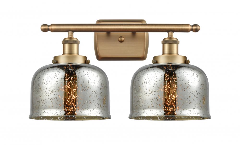 Bell - 2 Light - 18 inch - Brushed Brass - Bath Vanity Light