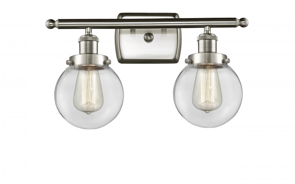 Beacon - 2 Light - 16 inch - Brushed Satin Nickel - Bath Vanity Light