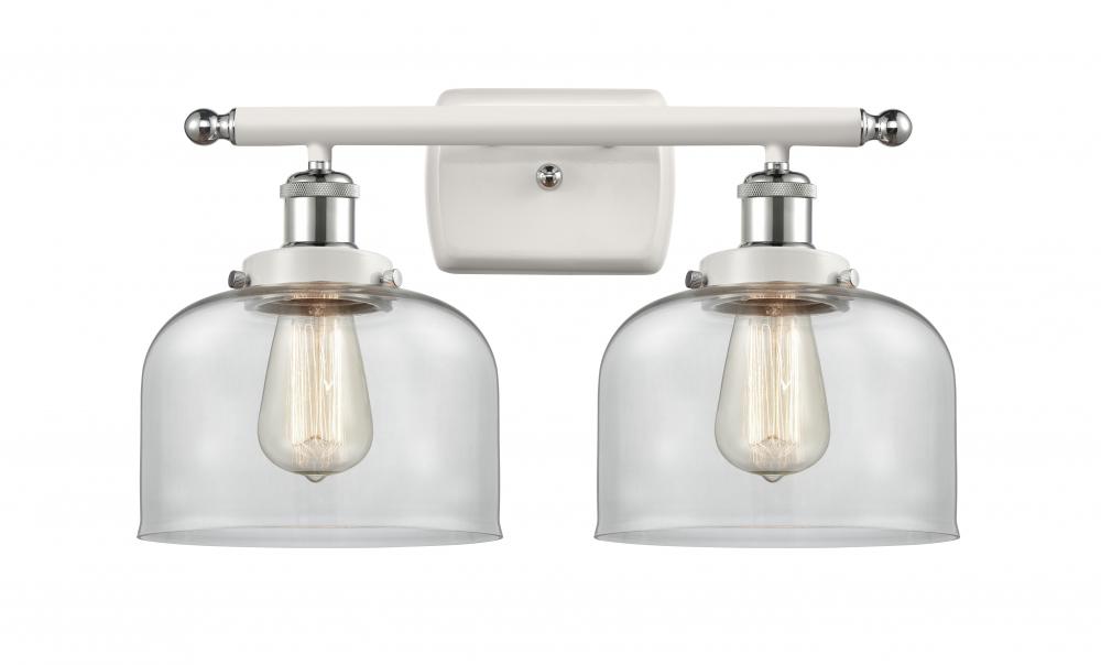 Bell - 2 Light - 18 inch - White Polished Chrome - Bath Vanity Light