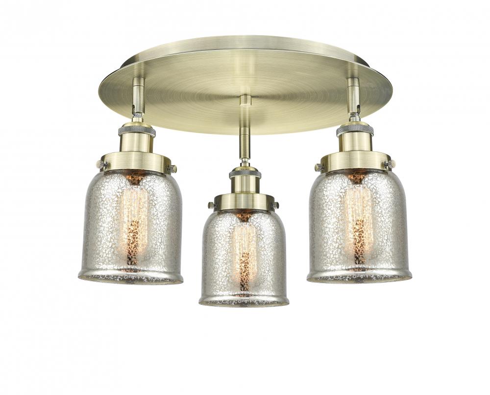 Cone - 3 Light - 17 inch - Antique Brass - Flush Mount