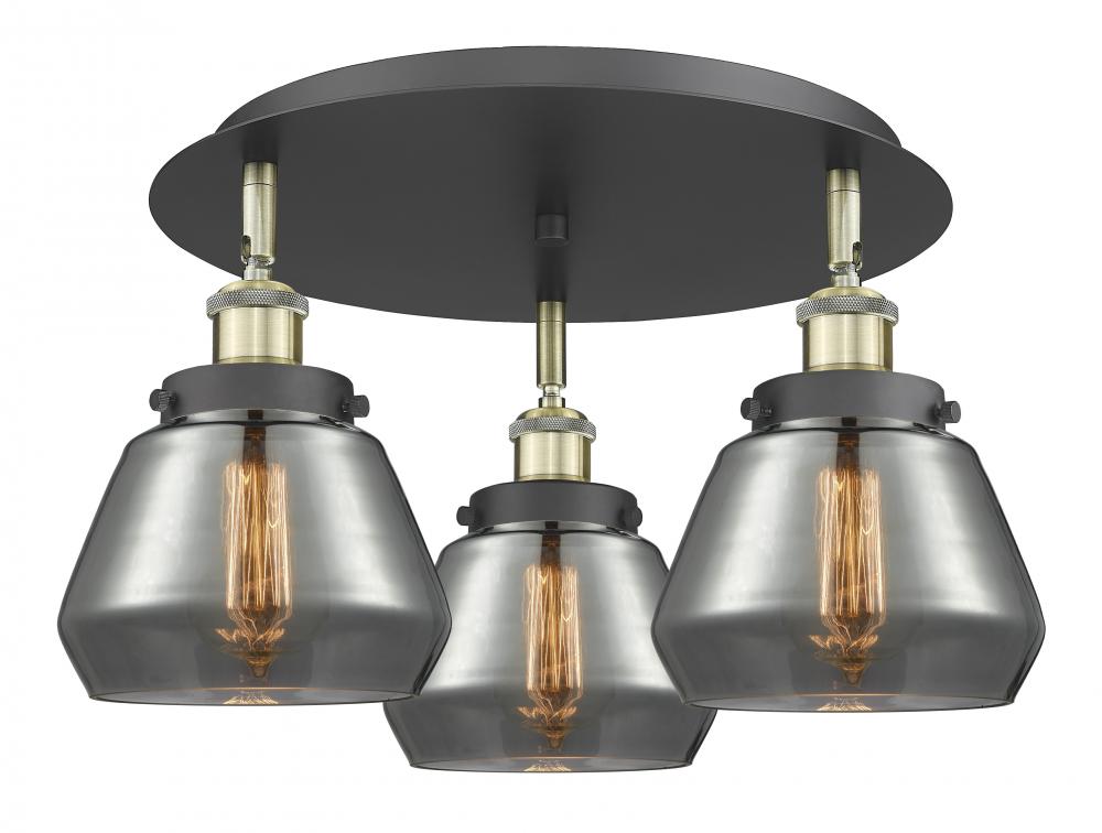 Fulton - 3 Light - 19 inch - Black Antique Brass - Flush Mount