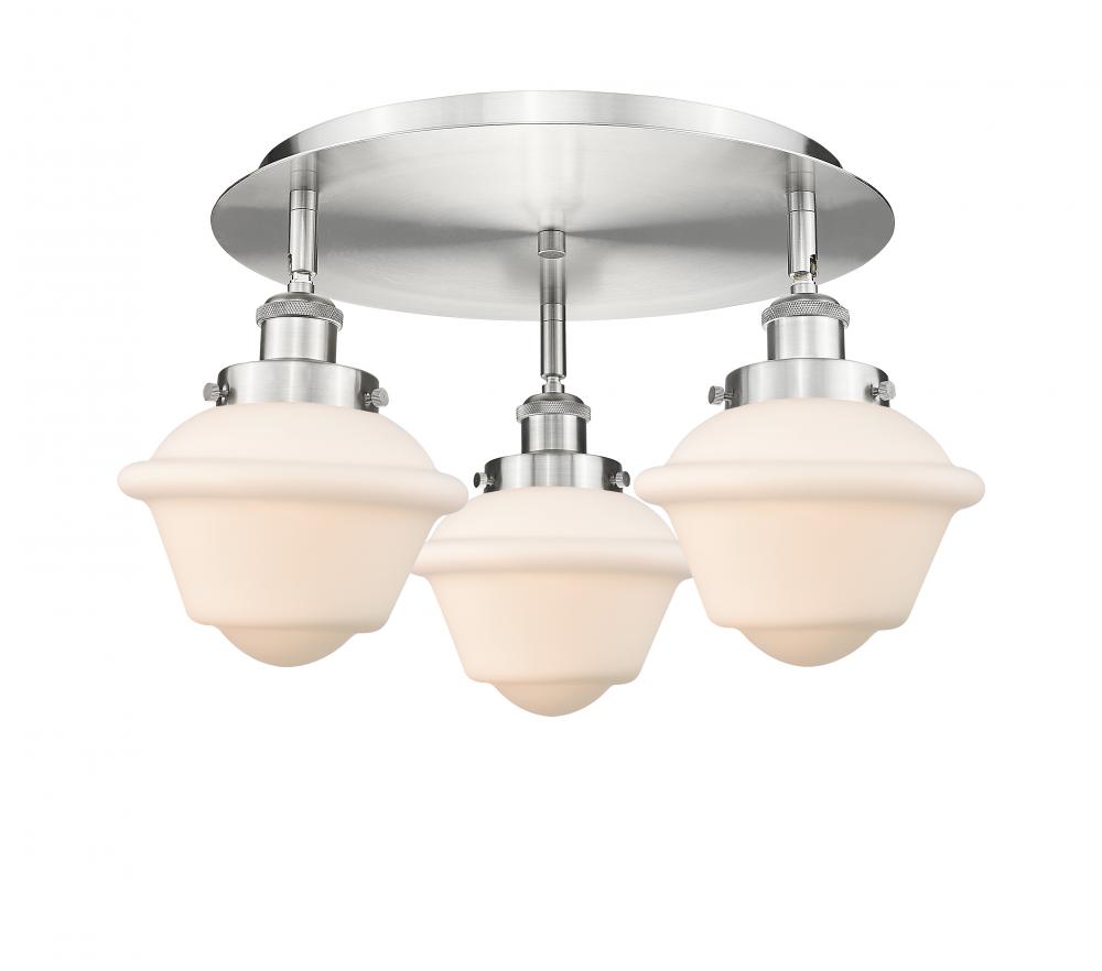 Oxford - 3 Light - 19 inch - Satin Nickel - Flush Mount