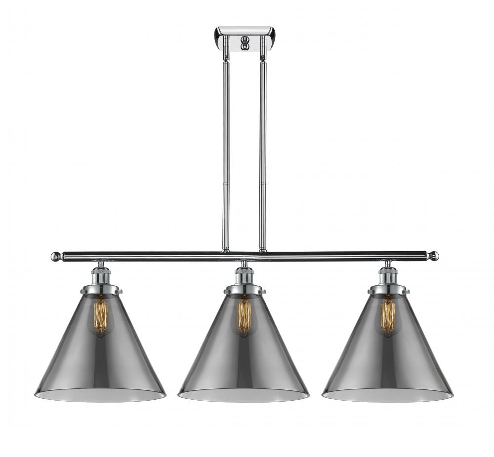 Cone - 3 Light - 36 inch - Polished Chrome - Stem Hung - Island Light