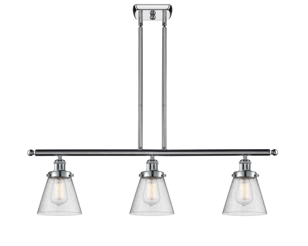 Cone - 3 Light - 36 inch - Polished Chrome - Stem Hung - Island Light