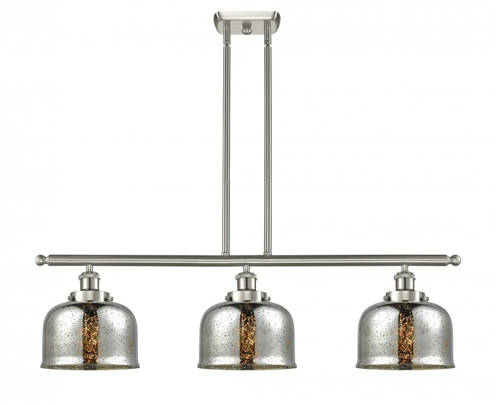 Bell - 3 Light - 36 inch - Brushed Satin Nickel - Stem Hung - Island Light