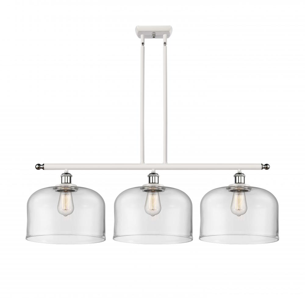 Bell - 3 Light - 36 inch - White Polished Chrome - Stem Hung - Island Light