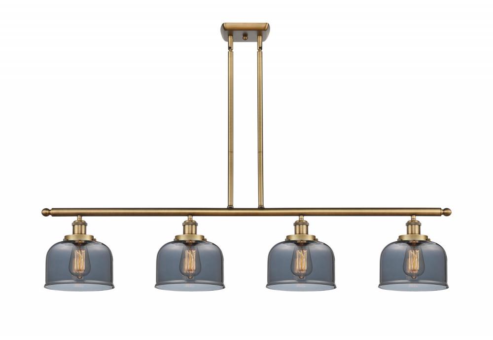 Bell - 4 Light - 48 inch - Brushed Brass - Stem Hung - Island Light