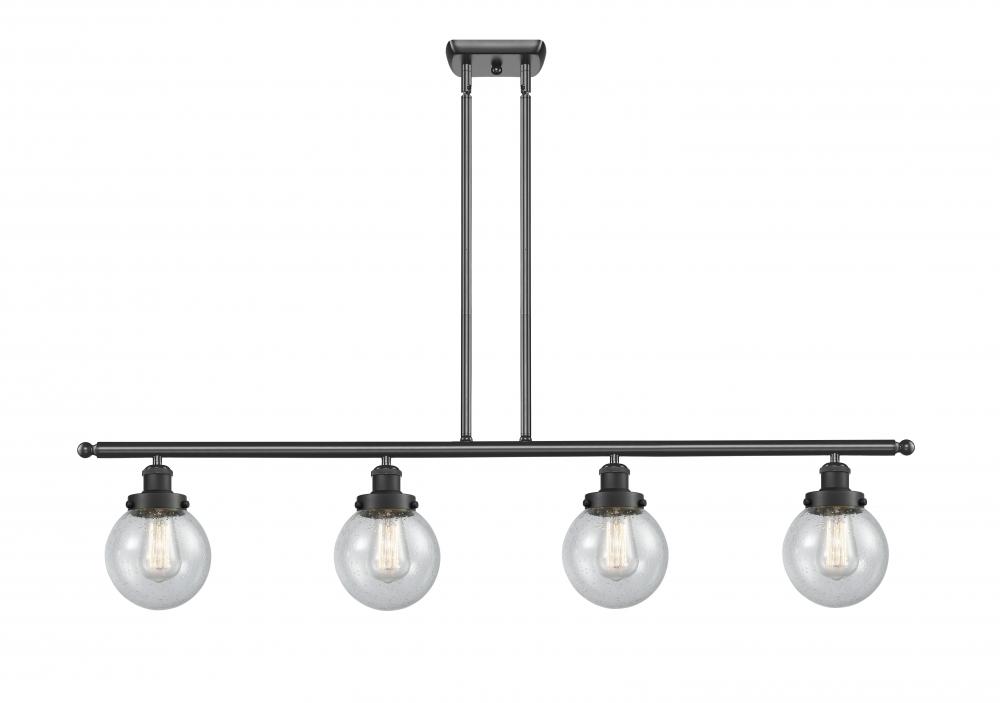 Beacon - 4 Light - 48 inch - Matte Black - Stem Hung - Island Light