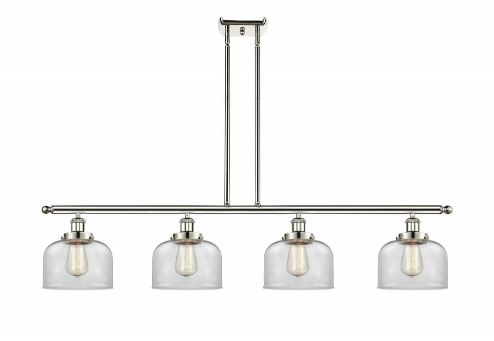 Bell - 4 Light - 48 inch - Polished Nickel - Stem Hung - Island Light