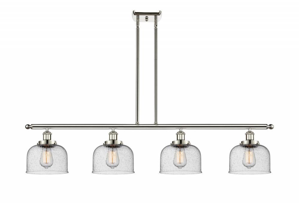 Bell - 4 Light - 48 inch - Polished Nickel - Stem Hung - Island Light