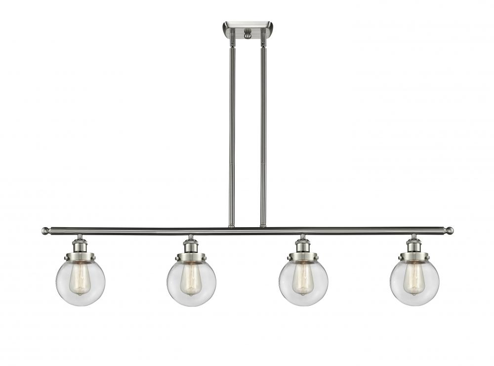 Beacon - 4 Light - 48 inch - Brushed Satin Nickel - Stem Hung - Island Light