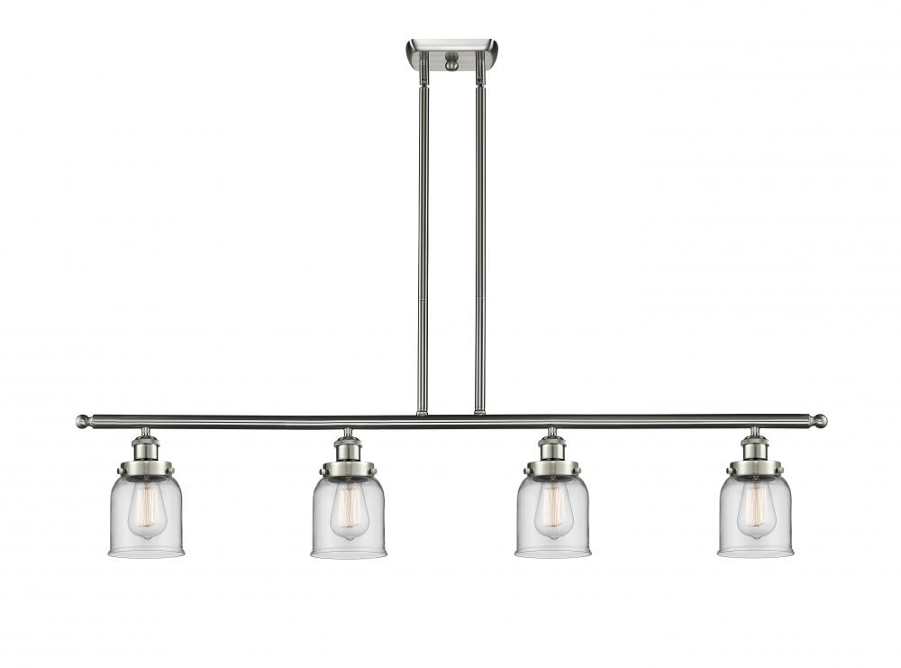 Bell - 4 Light - 48 inch - Brushed Satin Nickel - Stem Hung - Island Light