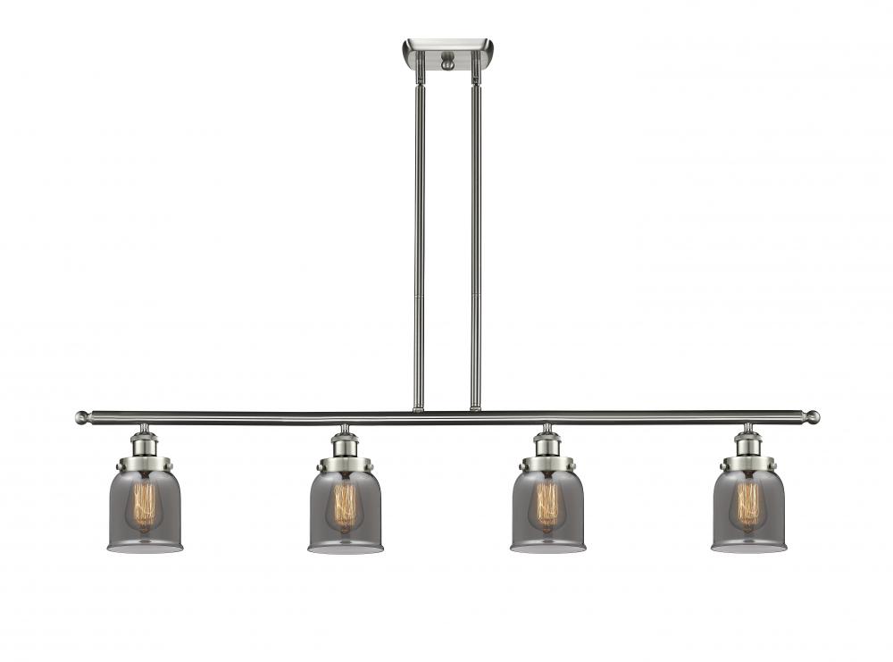 Bell - 4 Light - 48 inch - Brushed Satin Nickel - Stem Hung - Island Light