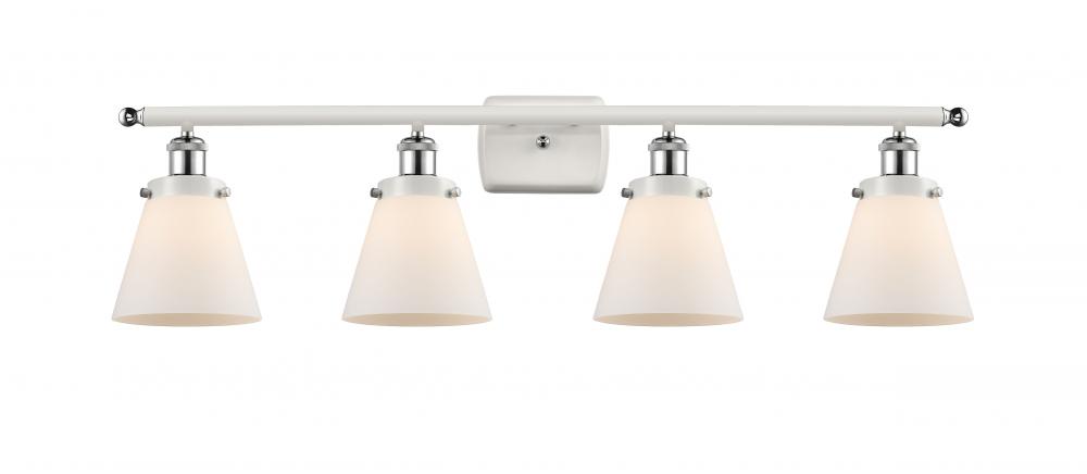 Cone - 4 Light - 36 inch - White Polished Chrome - Bath Vanity Light