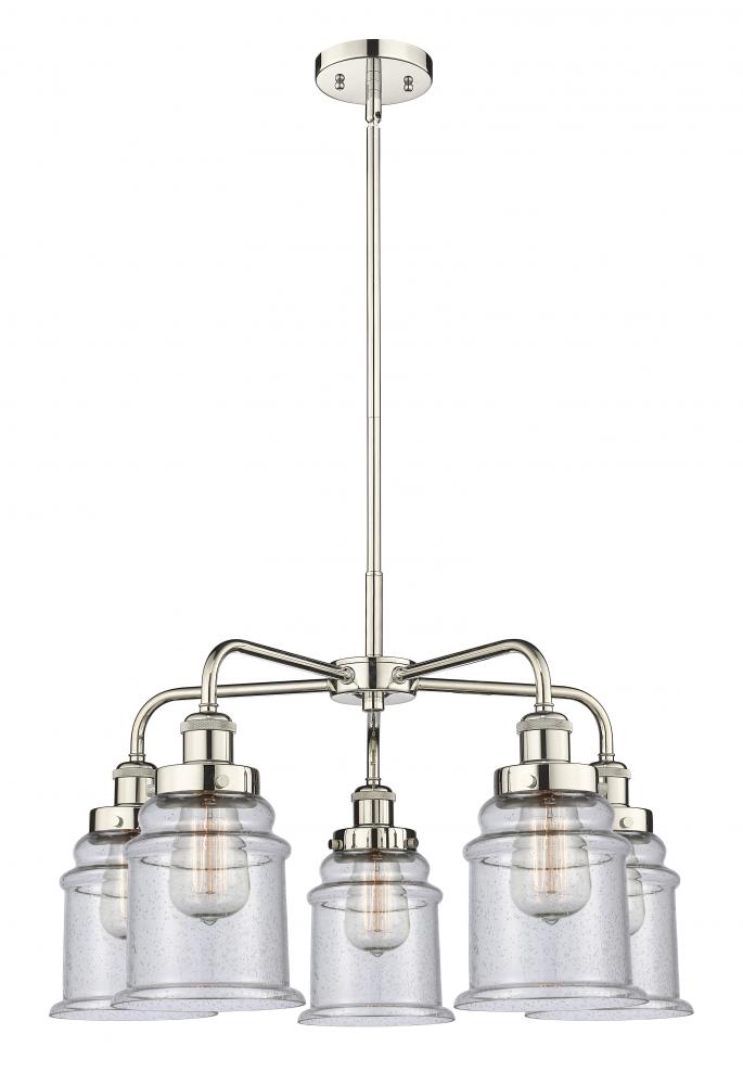 Whitney - 5 Light - 25 inch - Polished Nickel - Chandelier