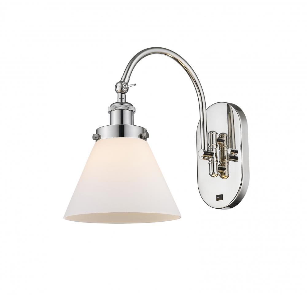 Cone - 1 Light - 8 inch - Polished Nickel - Sconce