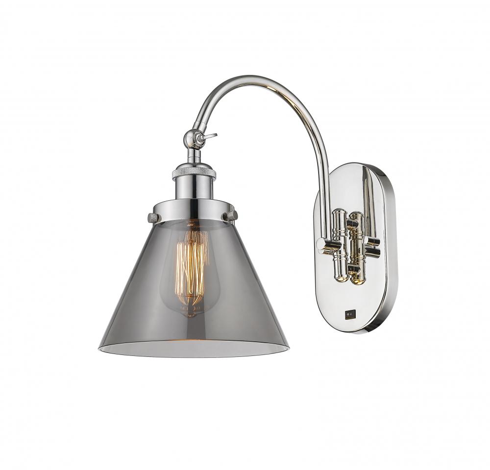 Cone - 1 Light - 8 inch - Polished Nickel - Sconce