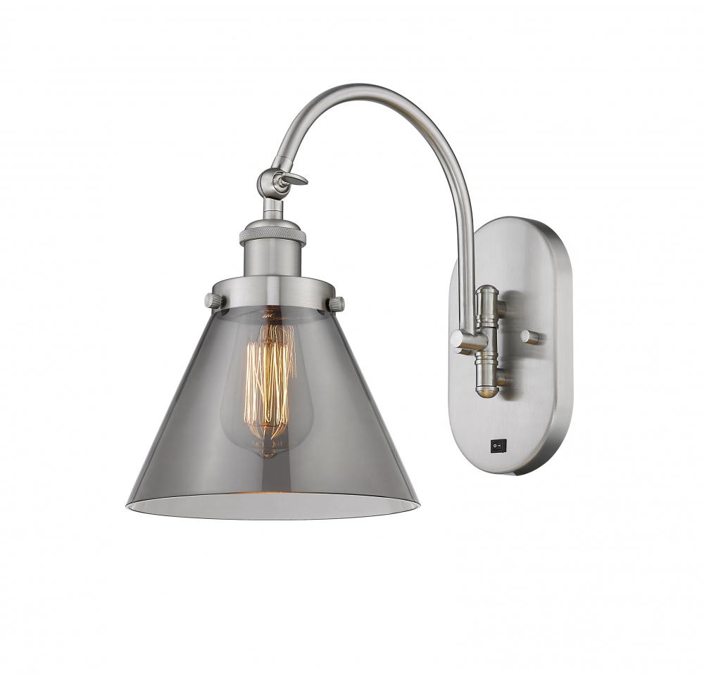 Cone - 1 Light - 8 inch - Brushed Satin Nickel - Sconce