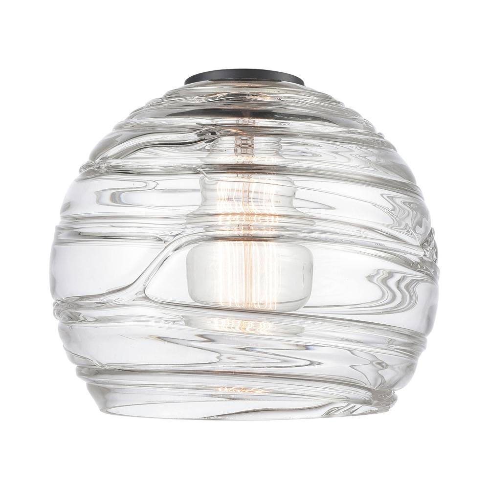 Deco Swirl 8&#34; Clear Glass