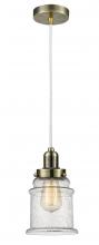 Innovations Lighting 100AB-10W-0H-AB-G184 - Whitney - 1 Light - 8 inch - Antique Brass - Cord hung - Mini Pendant